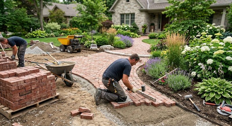 Brick Hardscape Installation in Framingham, MA
