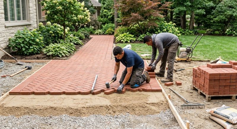 Brick Hardscape Installation in Worcester, MA