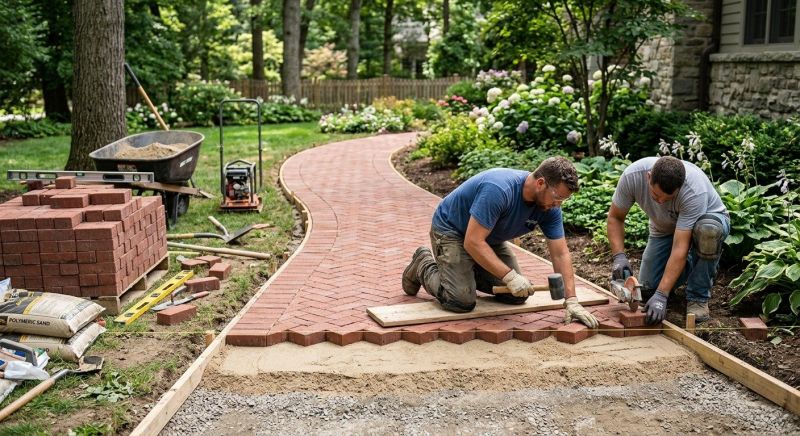 Brick Walkway Installation in Fairfield County, CT