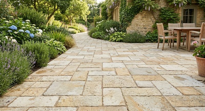 Limestone Patio Installation in Fairfield County, CT