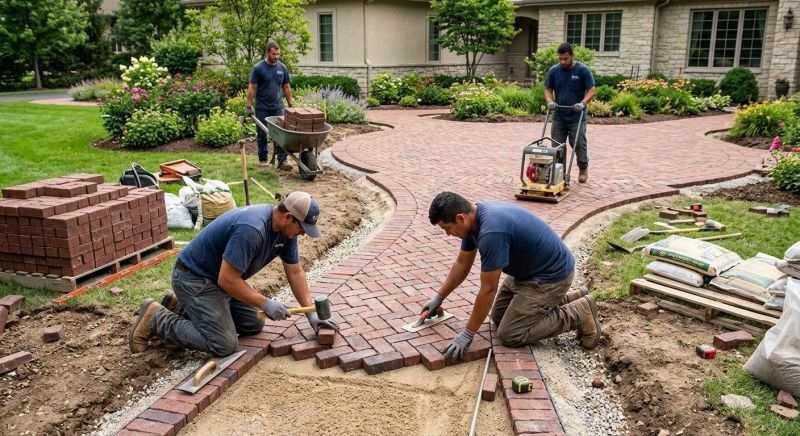Brick Hardscape Installation in West Hartford, CT