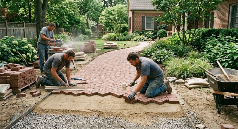 Brick Walkway Installation in West Hartford, CT
