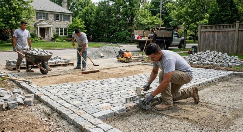 Sandstone Pavers Installation in Fairfield County, CT
